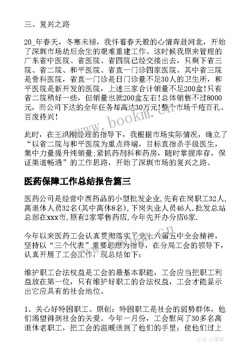 2023年医药保障工作总结报告(精选5篇)