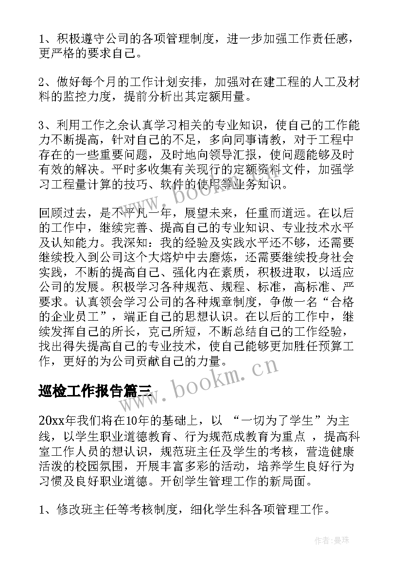 2023年巡检工作报告(实用8篇)