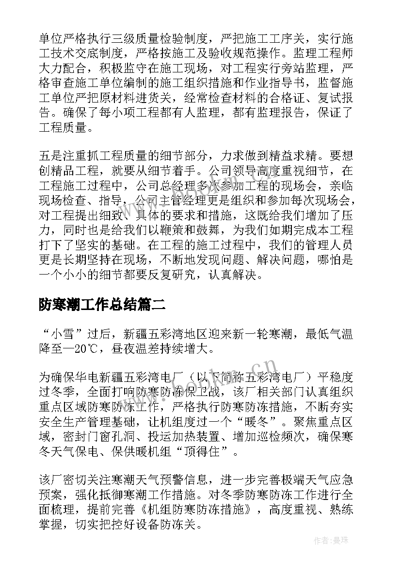 2023年防寒潮工作总结(实用5篇)