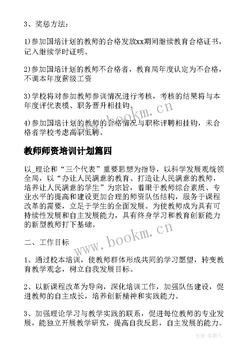 2023年教师师资培训计划(汇总9篇)