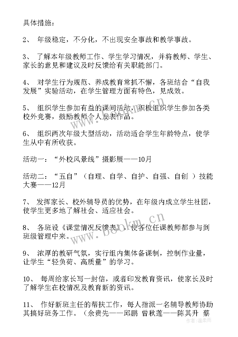 五年级年级组长工作计划下学期 五年级组工作计划(大全5篇)