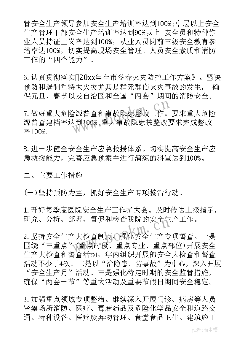 最新医院安全生产工作方案 医院安全生产工作计划(精选5篇)