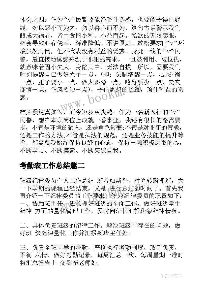 2023年考勤表工作总结(实用9篇)