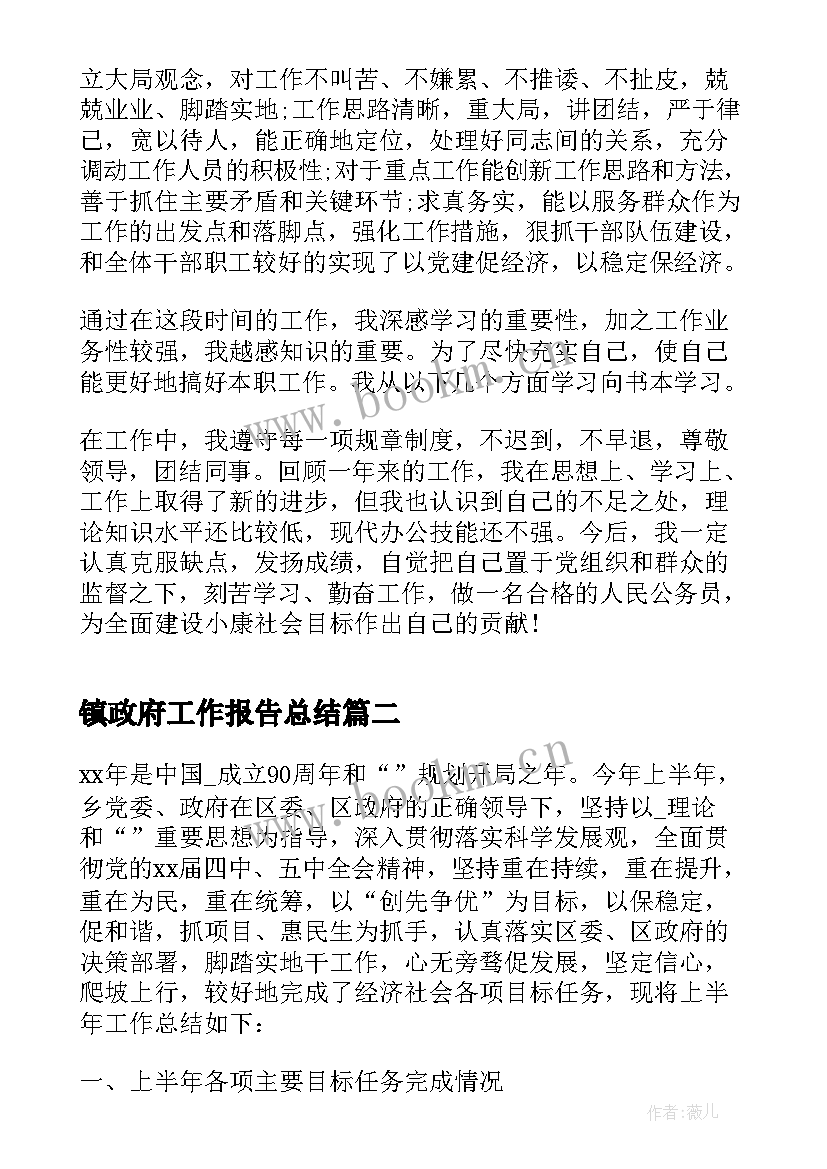 镇政府工作报告总结 乡镇政府工作总结(优质5篇)