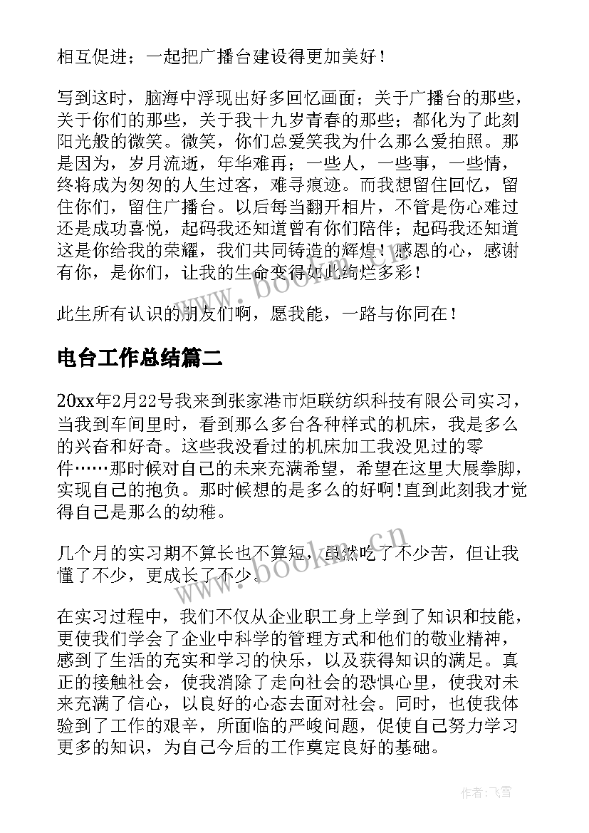 2023年电台工作总结(汇总8篇)