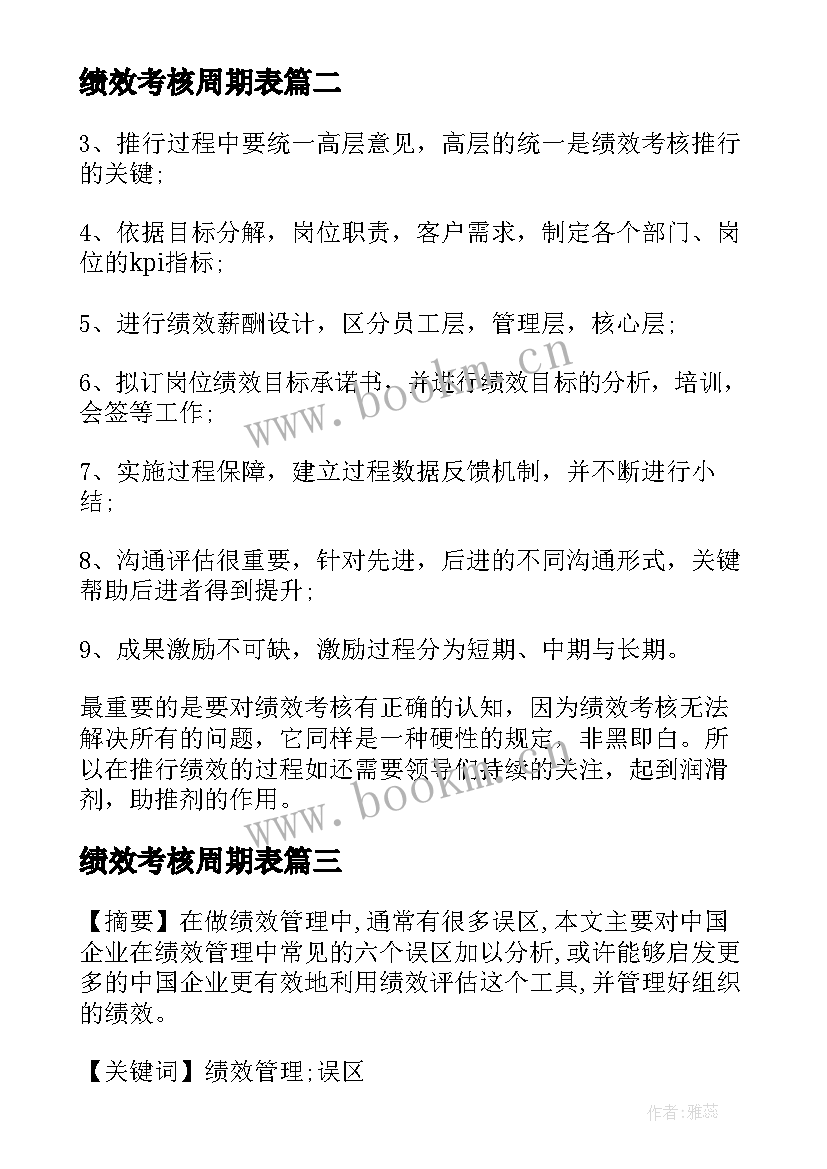 绩效考核周期表 绩效面谈表工作计划(优质7篇)