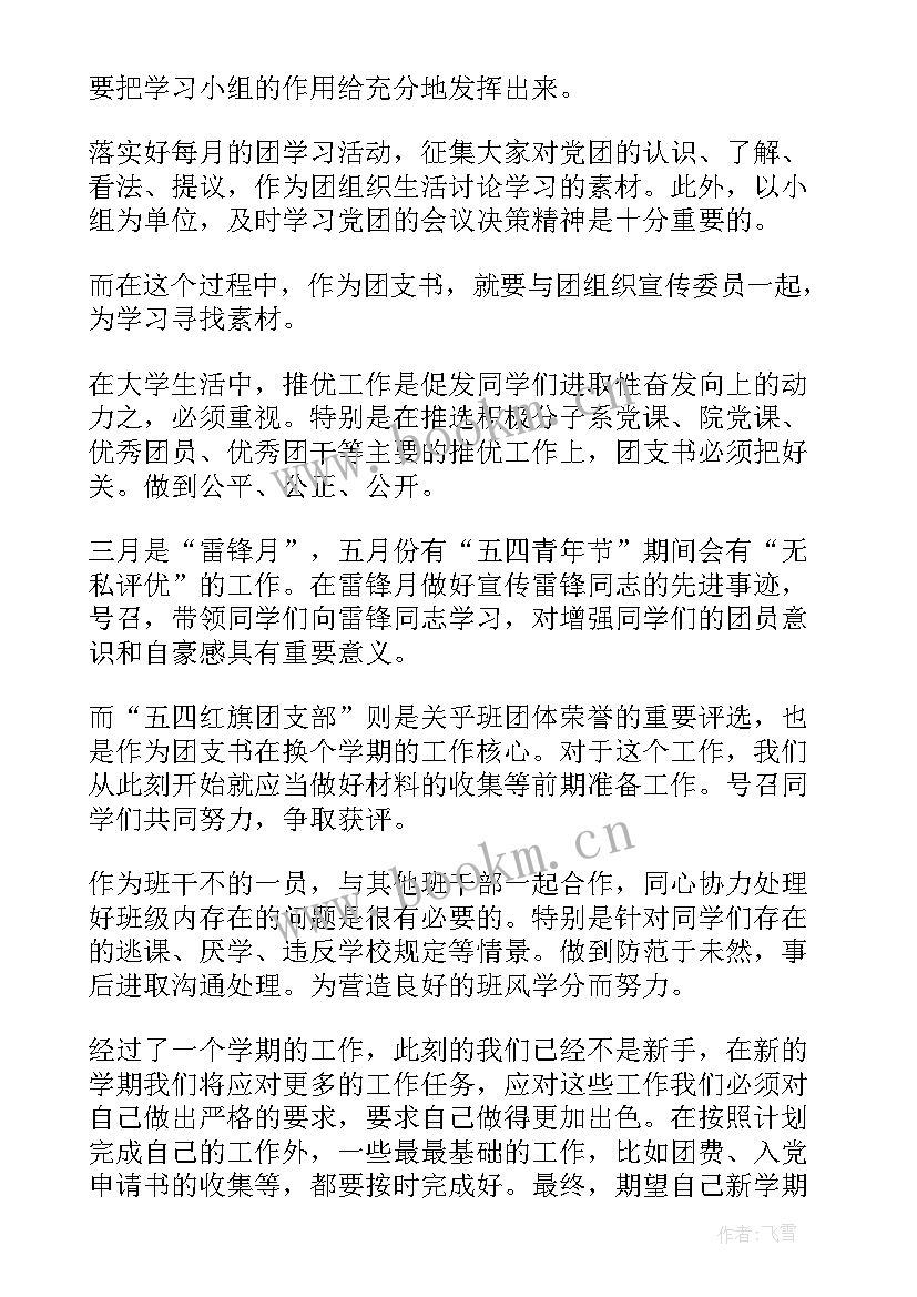 最新申请团支书的工作构想 团支书工作计划(精选9篇)