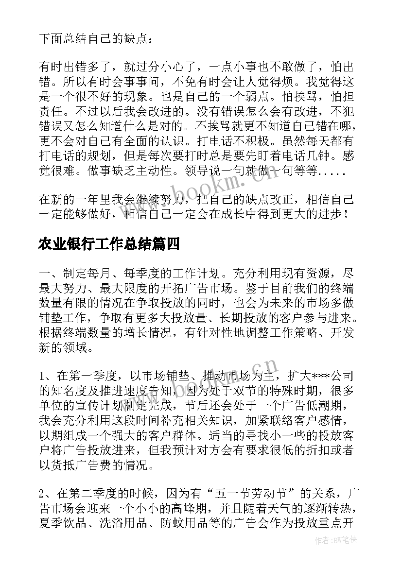 2023年农业银行工作总结(精选5篇)