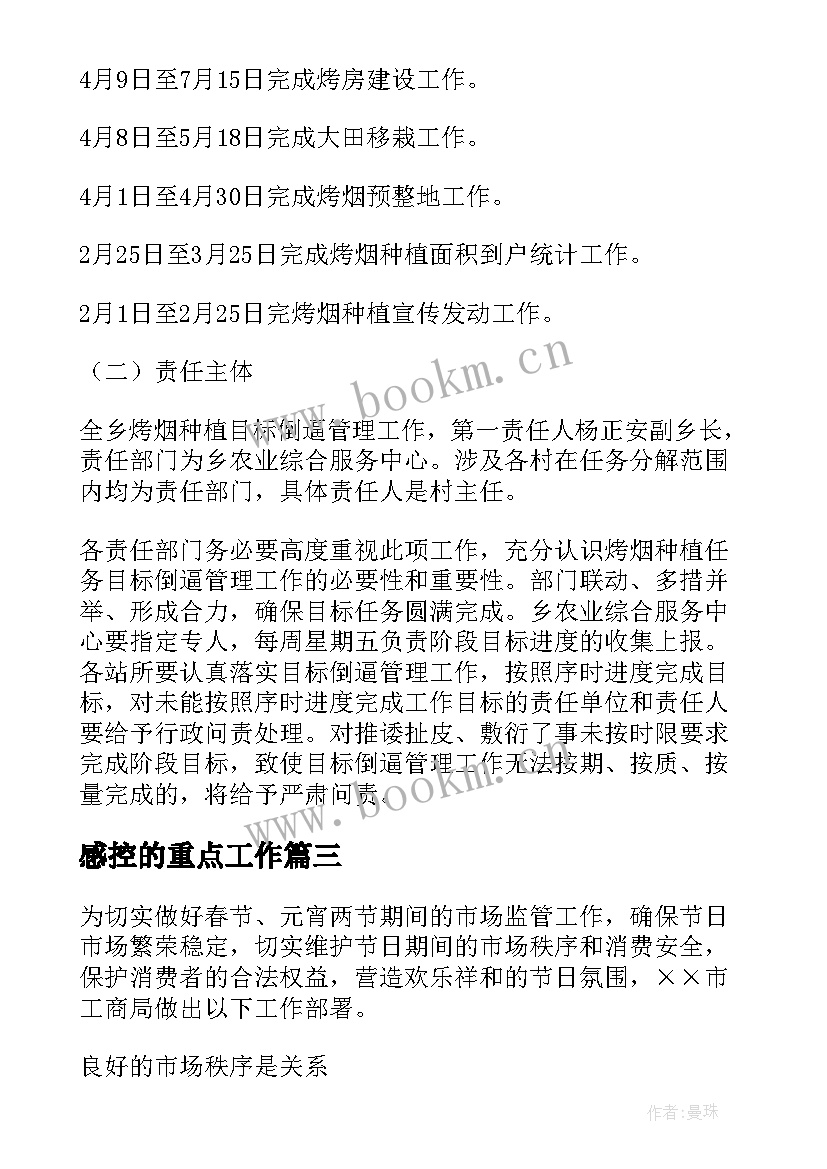 2023年感控的重点工作 重点工作计划(模板5篇)