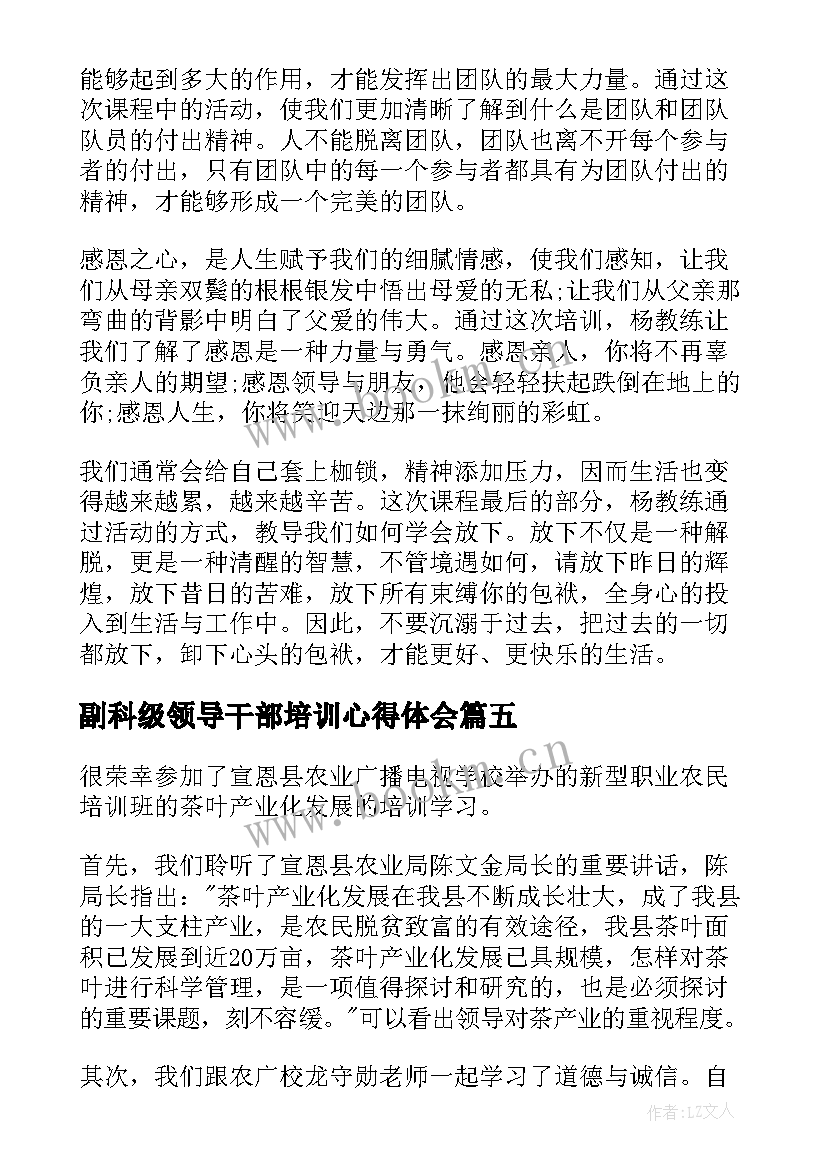 副科级领导干部培训心得体会 培训心得体会(实用10篇)