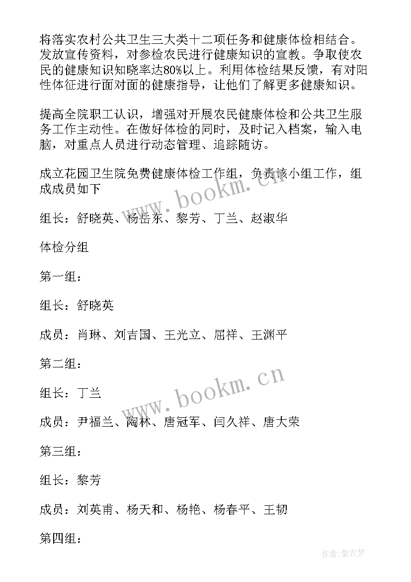 最新社区全民体检工作计划(优质8篇)