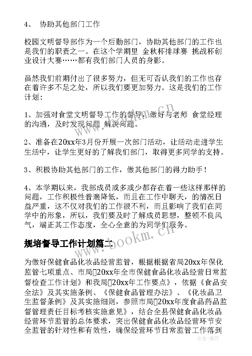 2023年规培督导工作计划(精选6篇)