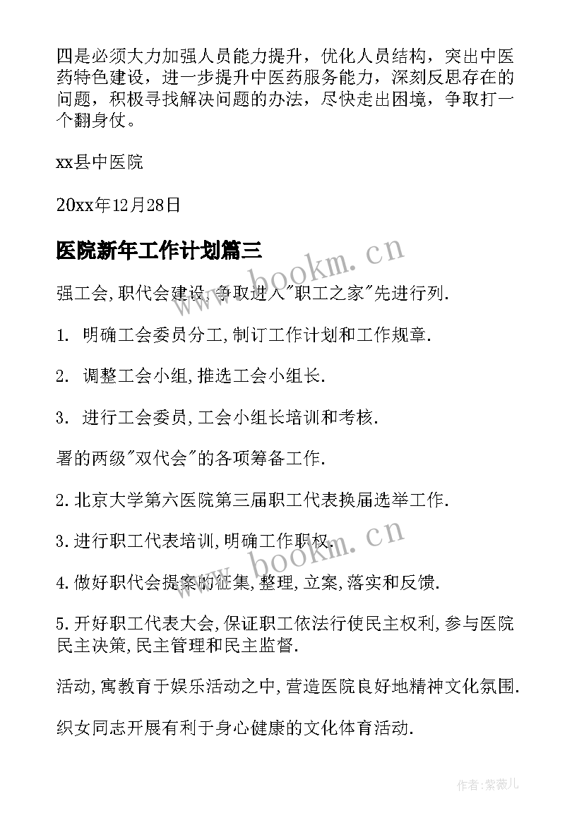 2023年医院新年工作计划 医院工作计划(通用5篇)