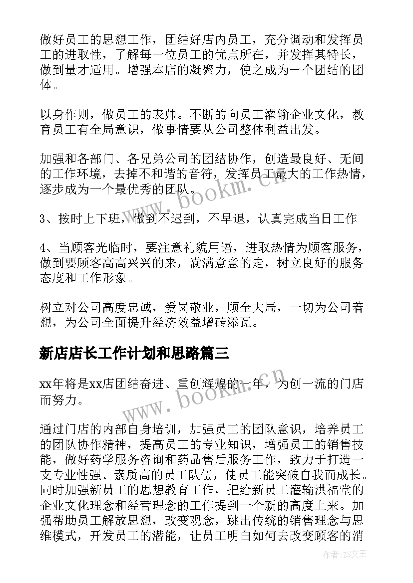 2023年新店店长工作计划和思路 店长工作计划(汇总5篇)