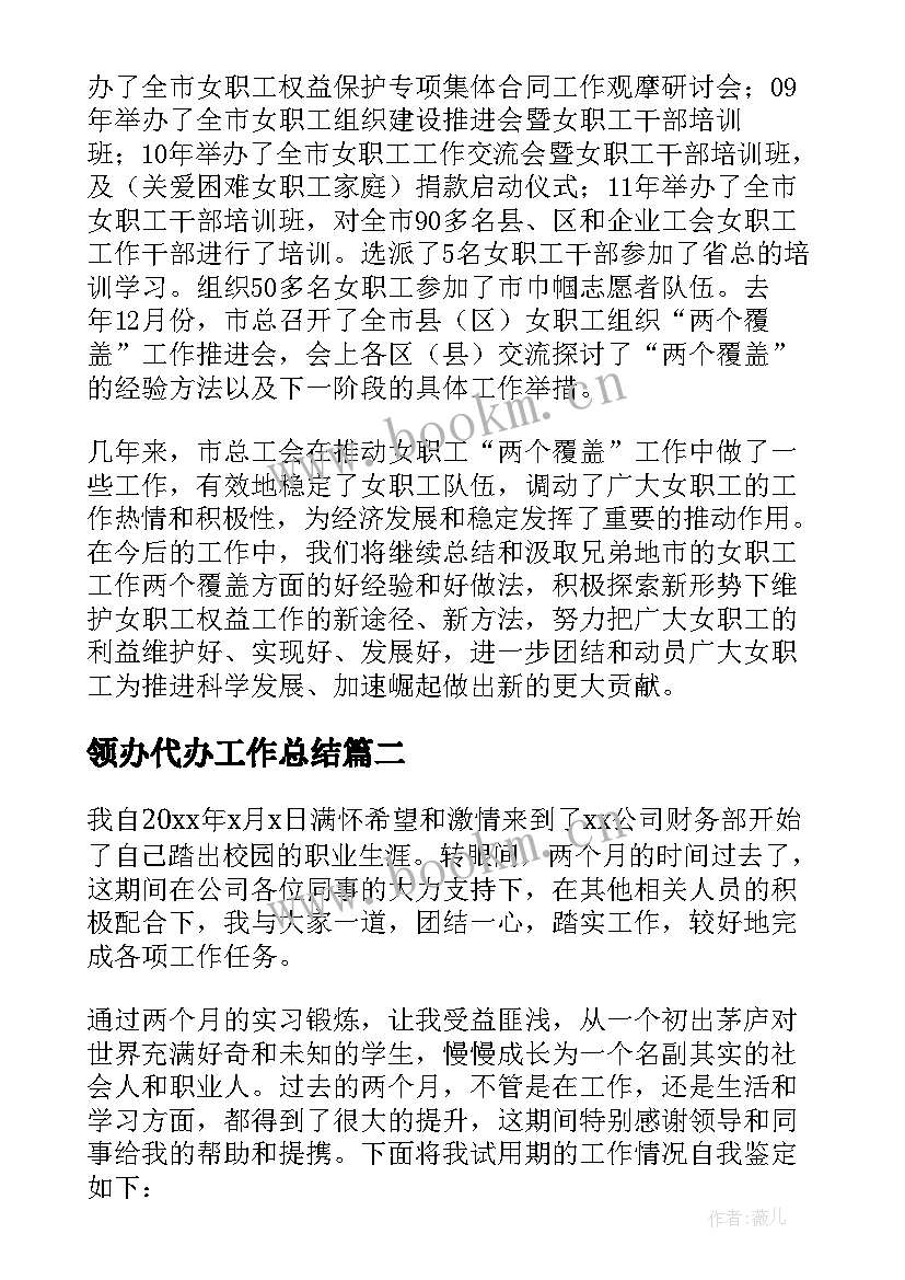 领办代办工作总结(大全9篇)