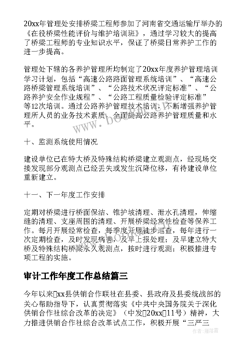 2023年审计工作年度工作总结 年度工作总结(汇总5篇)