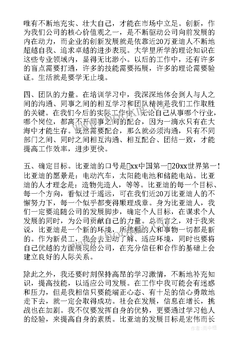 2023年比亚迪品质工作总结 比亚迪试用期工作总结(优质5篇)