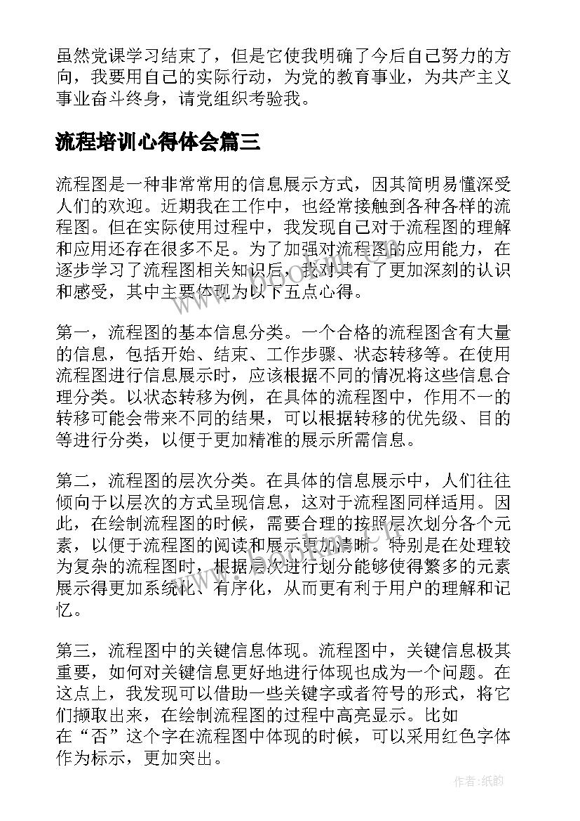 流程培训心得体会 入党的流程学习心得体会(大全5篇)