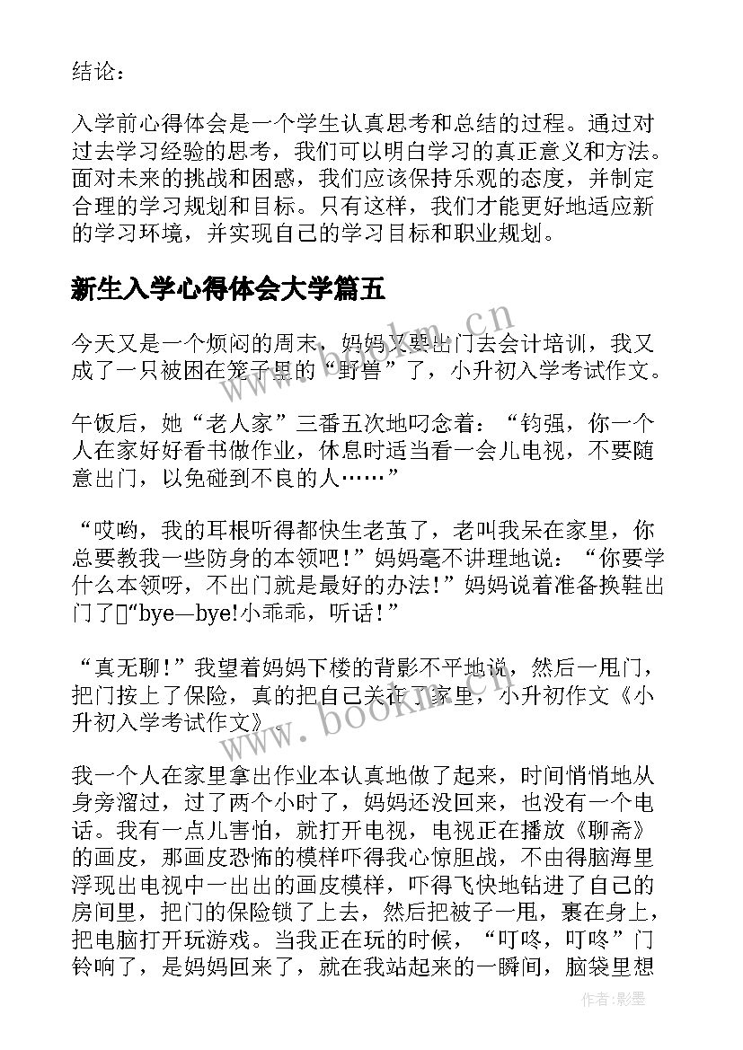 新生入学心得体会大学 化妆入学心得体会(实用8篇)