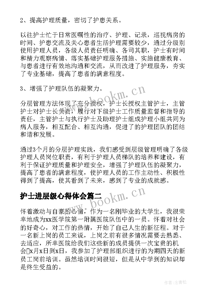 最新护士进层级心得体会(模板5篇)