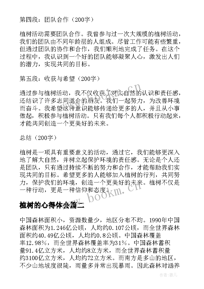 植树的心得体会(模板10篇)