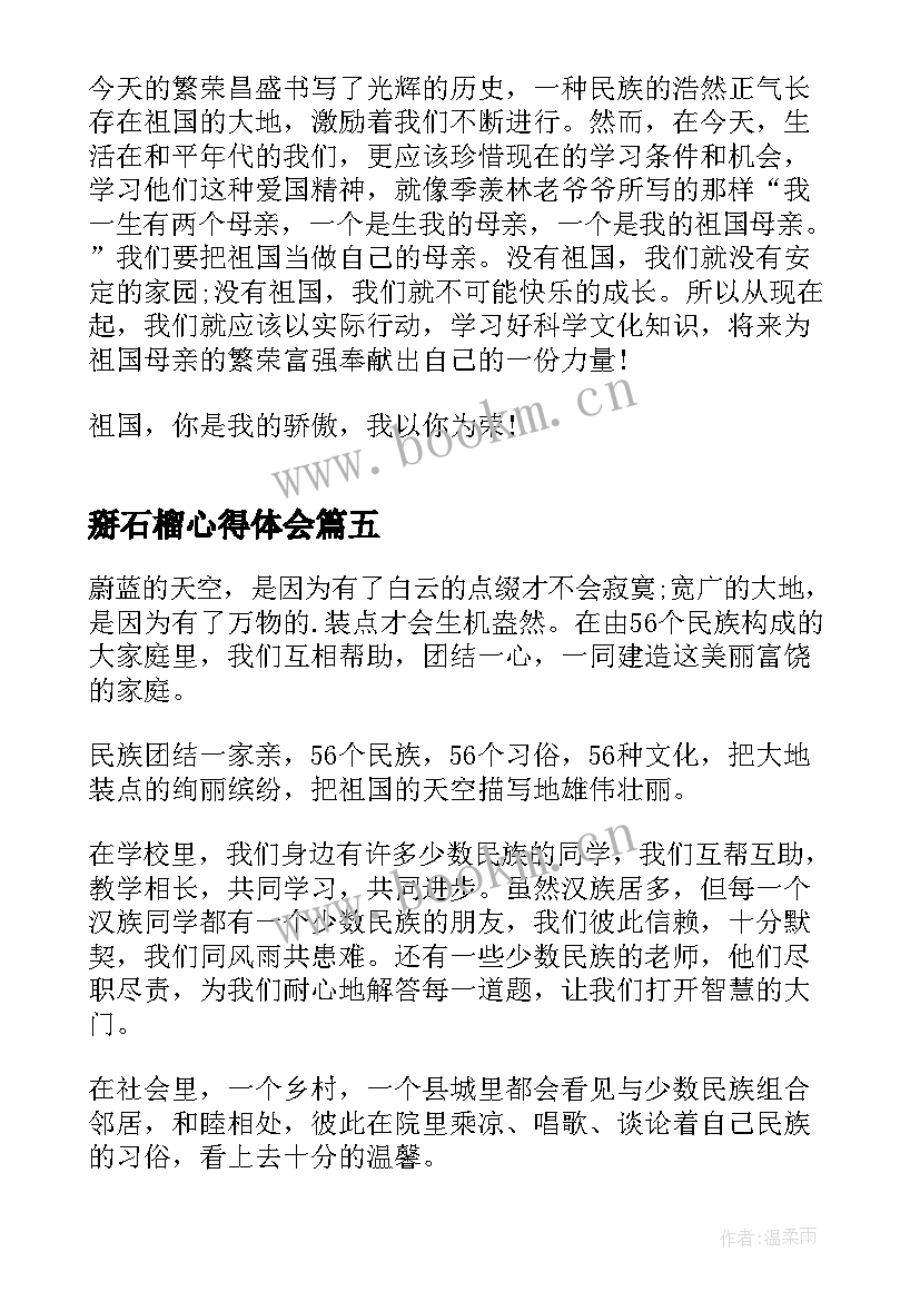 掰石榴心得体会(实用10篇)