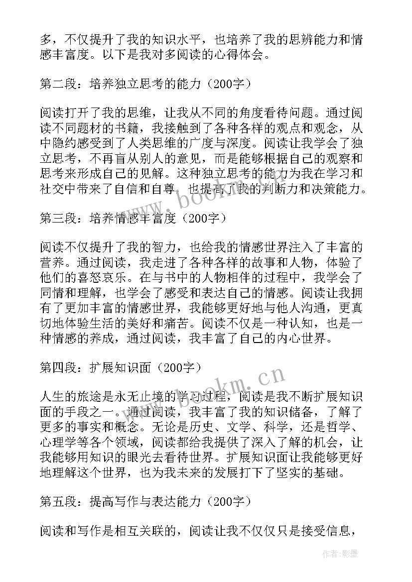 2023年阅读心得体会(汇总6篇)