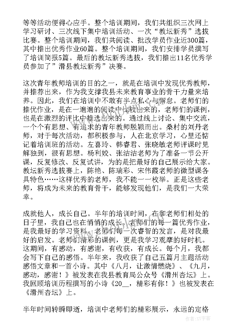 2023年青年教师培养工作总结 青年教师工作总结(模板10篇)