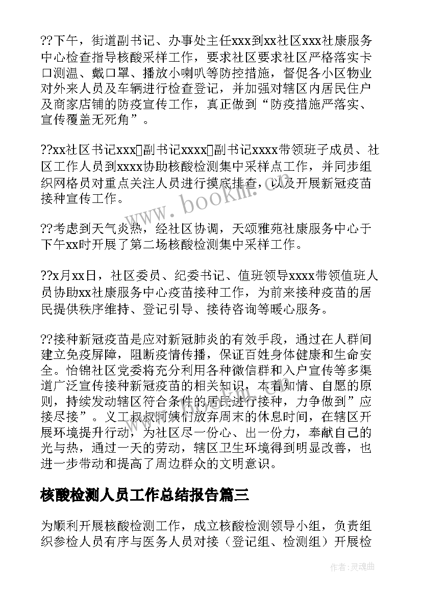 2023年核酸检测人员工作总结报告 检测人员工作总结(优秀5篇)