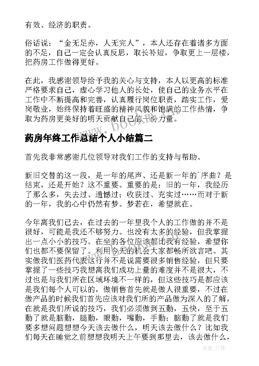 最新药房年终工作总结个人小结 医院药房人员的年终工作总结(优质5篇)