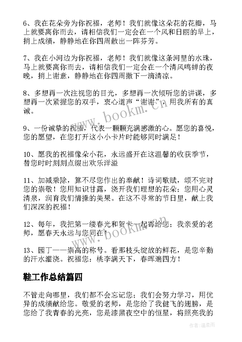 最新鞋工作总结(通用9篇)