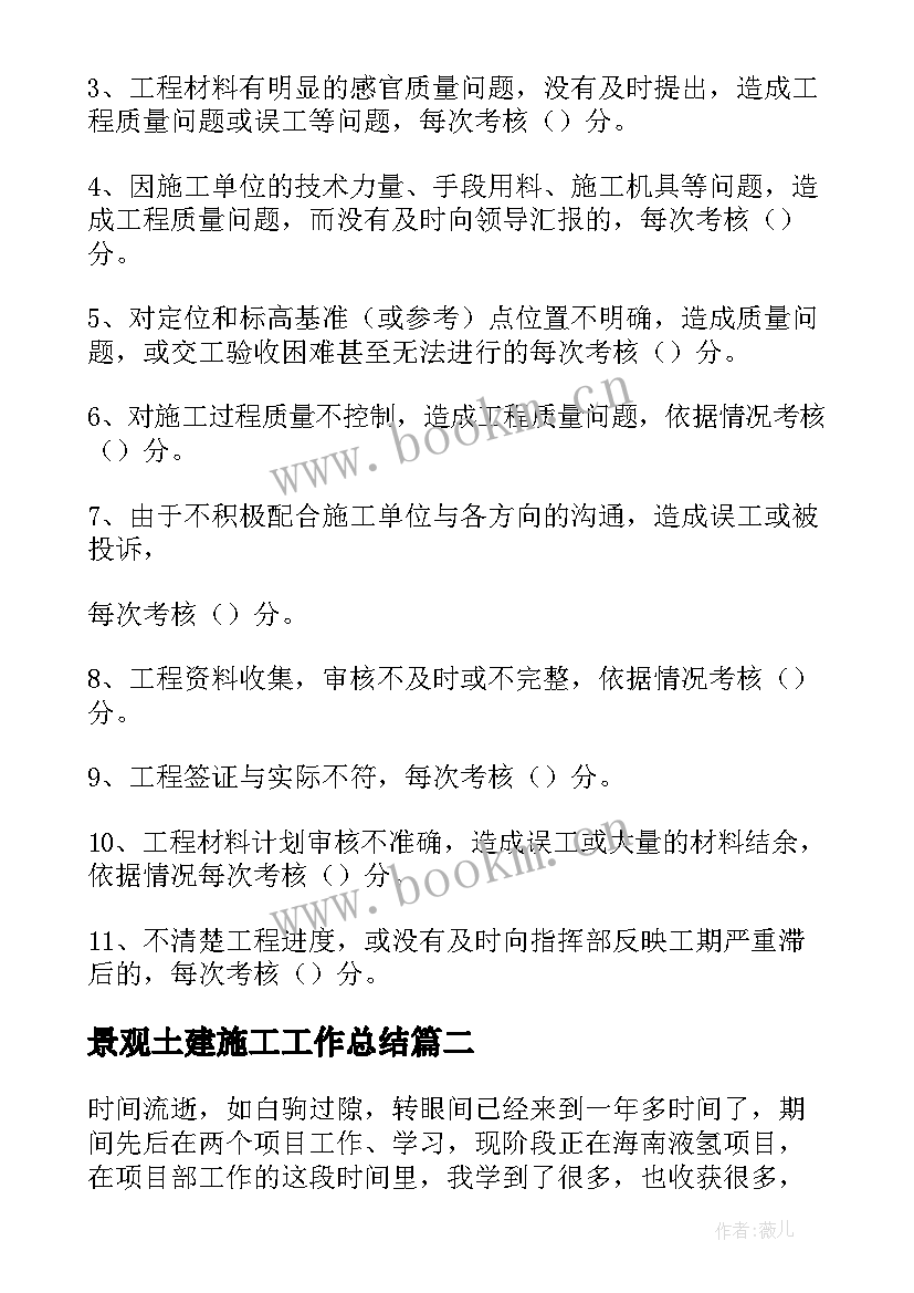 景观土建施工工作总结 土建施工员工作总结(优秀5篇)