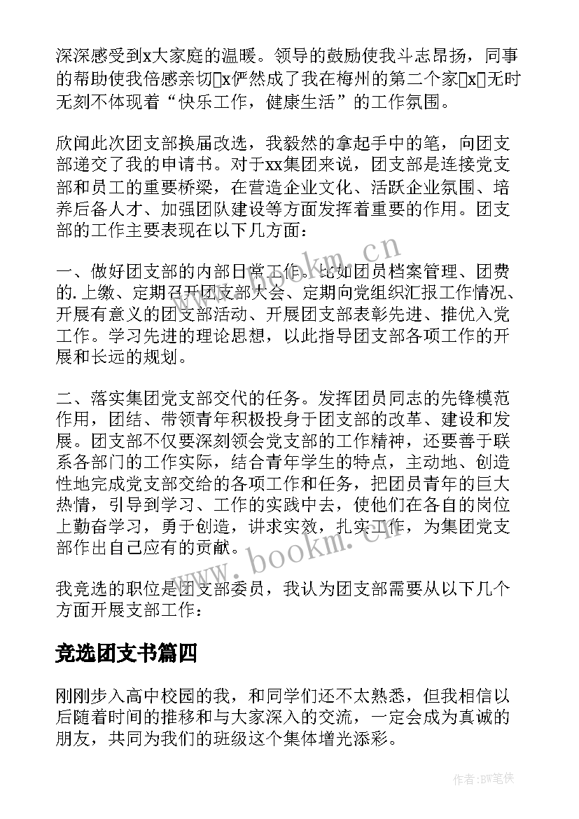 2023年竞选团支书 竞选团支部部长演讲稿(模板5篇)