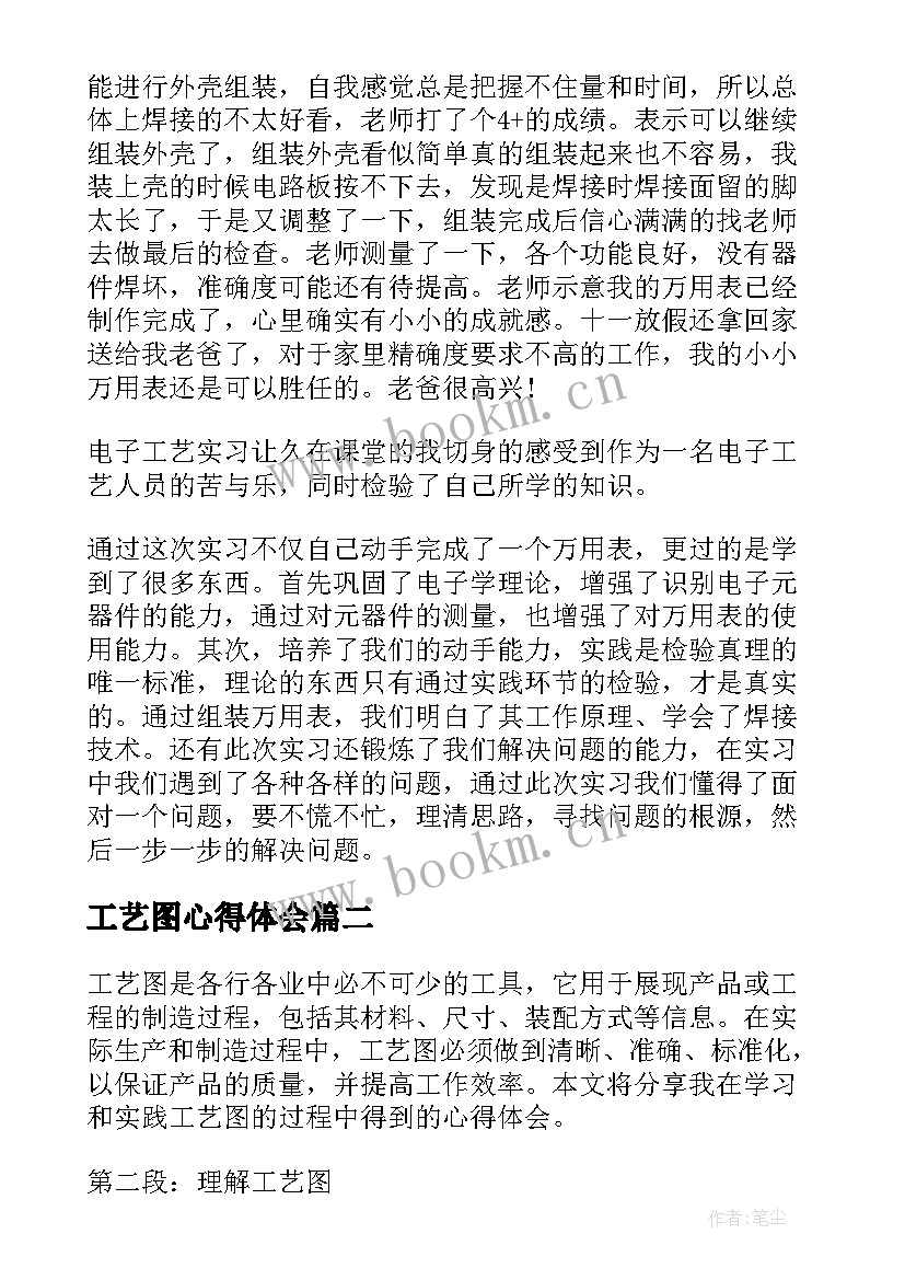 工艺图心得体会 工艺实习心得体会(汇总8篇)