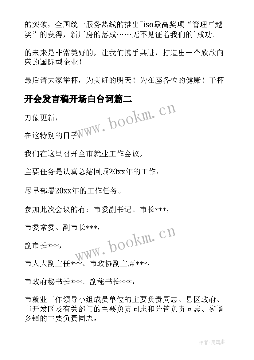 2023年开会发言稿开场白台词(通用5篇)