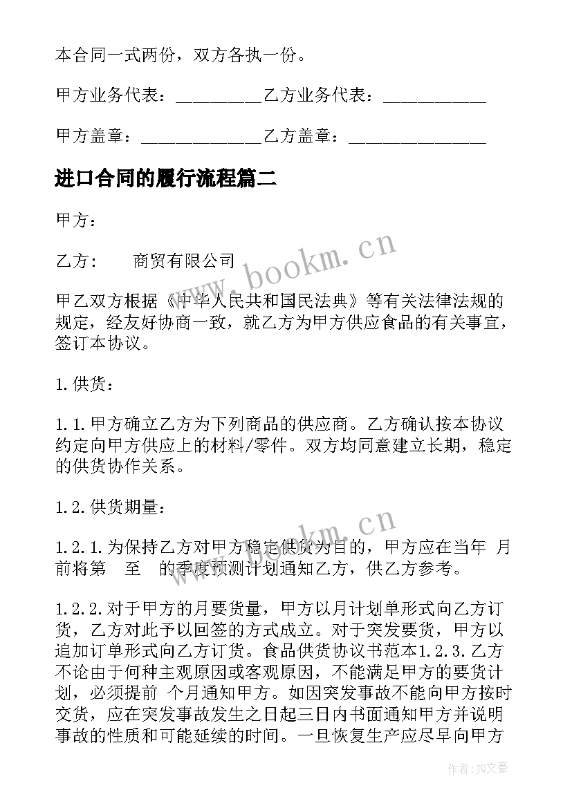 2023年进口合同的履行流程 进口商品采购的合同(大全5篇)