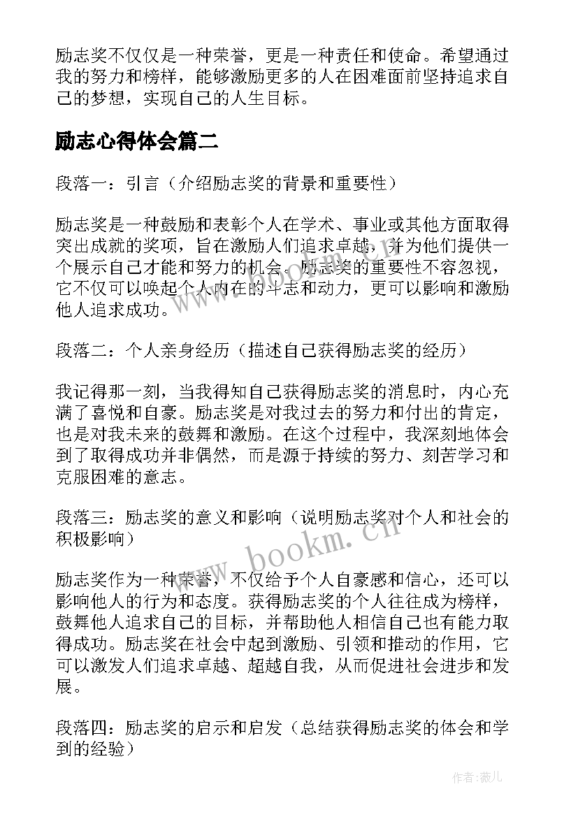 2023年励志心得体会(汇总6篇)