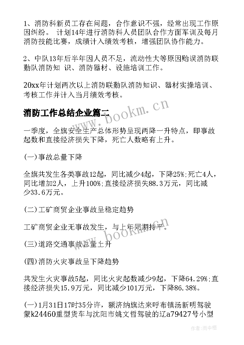 消防工作总结企业(优质5篇)