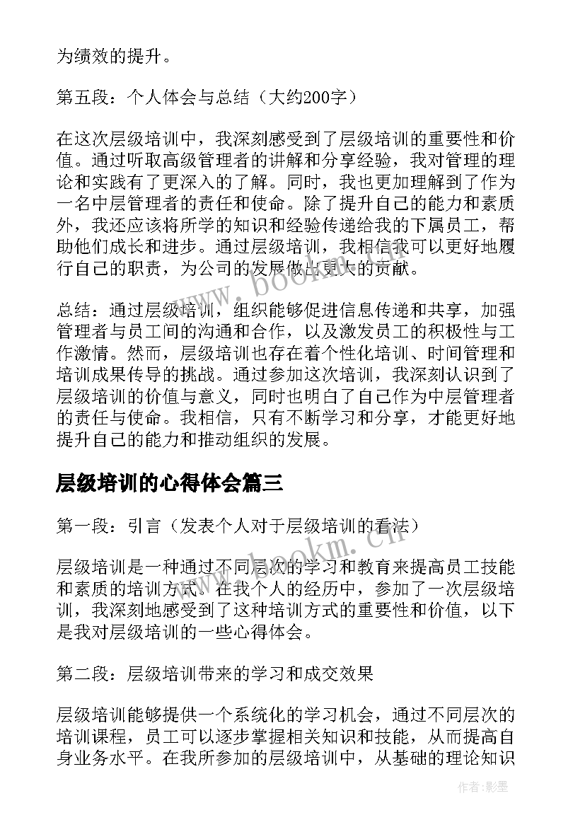 最新层级培训的心得体会(优质5篇)