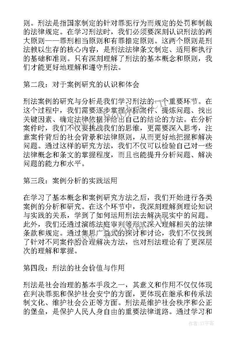 最新读刑法心得体会(大全7篇)