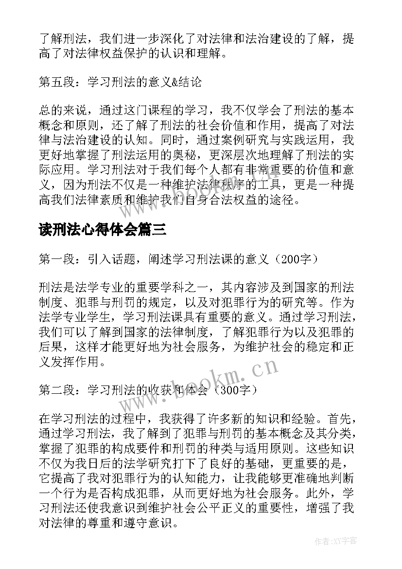 最新读刑法心得体会(大全7篇)