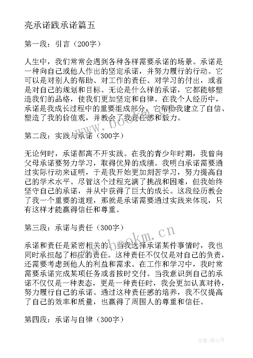 最新亮承诺践承诺 教师的承诺心得体会(实用5篇)