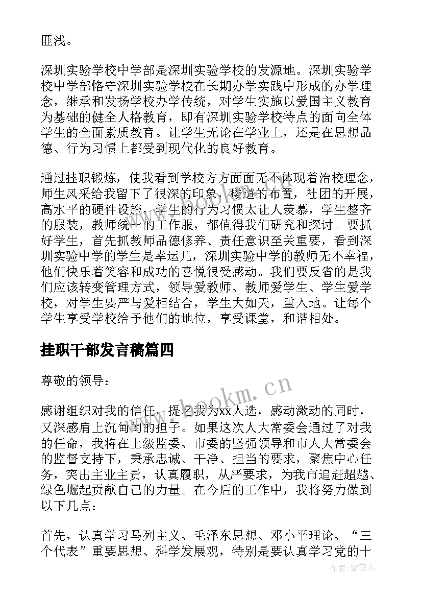 最新挂职干部发言稿 挂职干部座谈会表态发言稿(实用5篇)