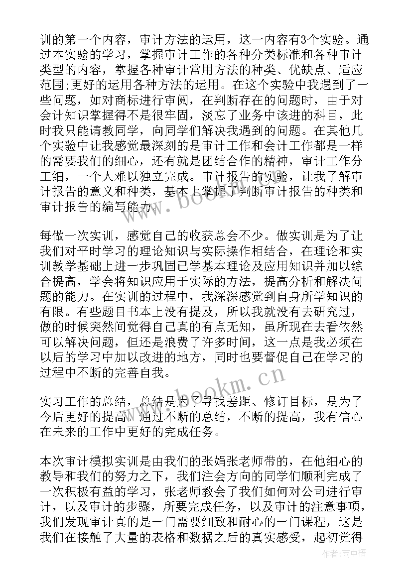 2023年审计个人心得体会 审计个人实训心得体会(实用5篇)