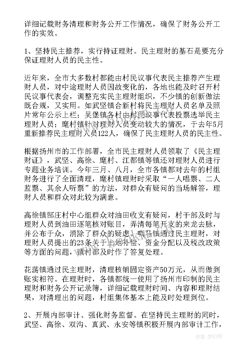 2023年村财务报告各式(精选6篇)