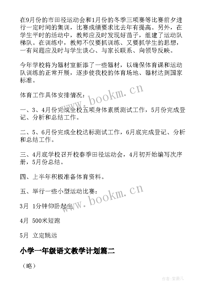 2023年小学一年级语文教学计划 小学教学计划(模板6篇)