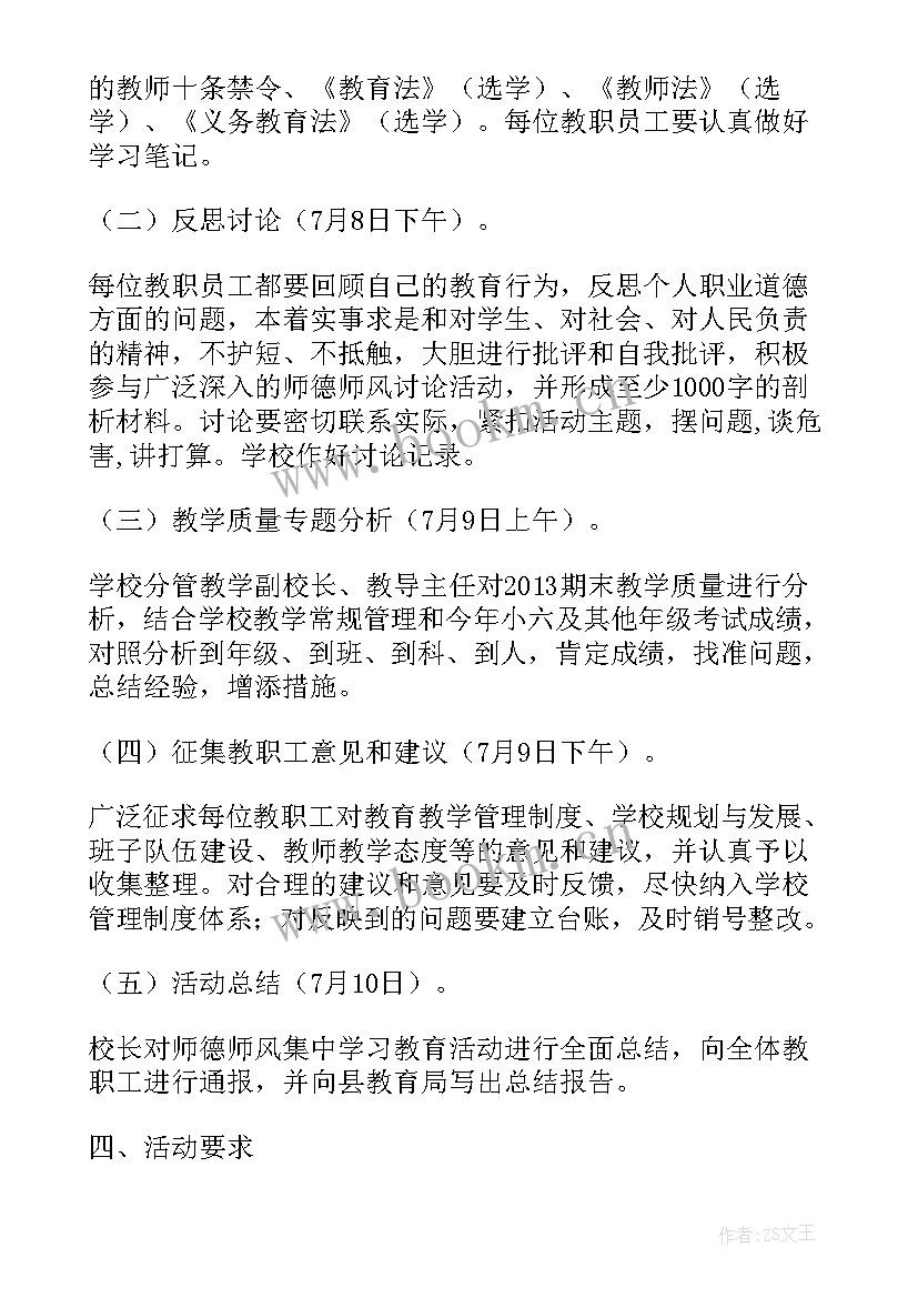 最新小学师德教育活动周工作总结(模板5篇)