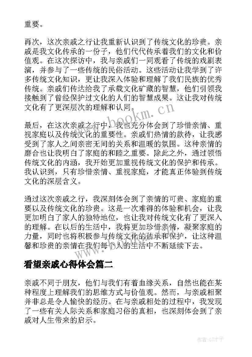 2023年看望亲戚心得体会(大全5篇)