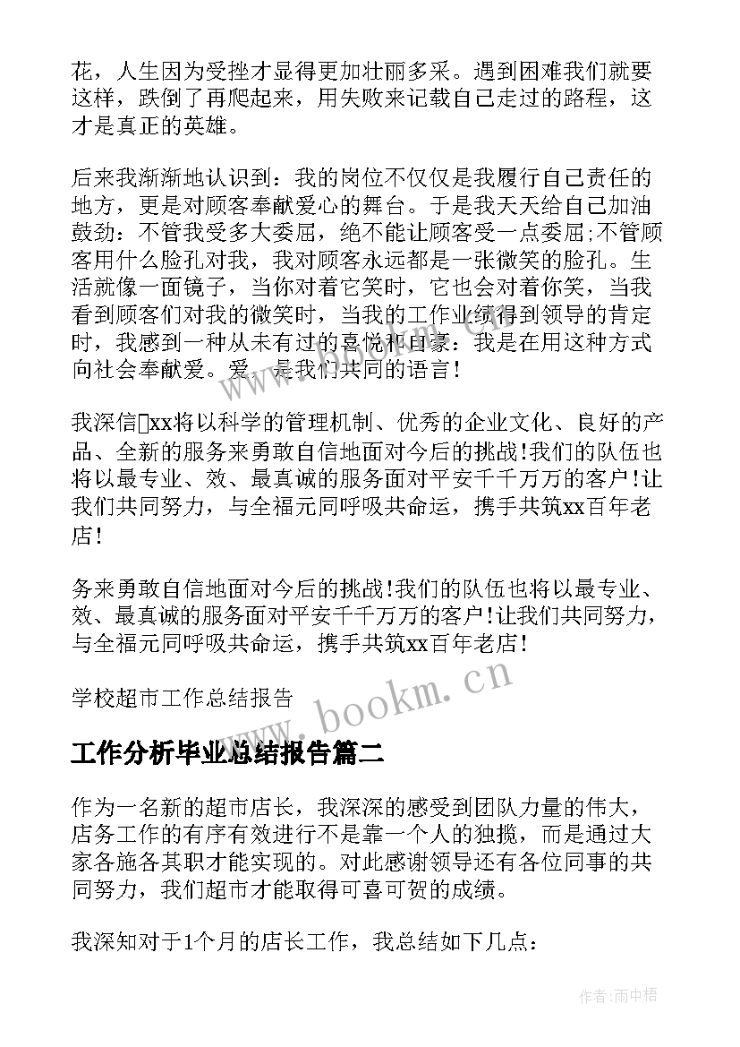 工作分析毕业总结报告(优秀8篇)