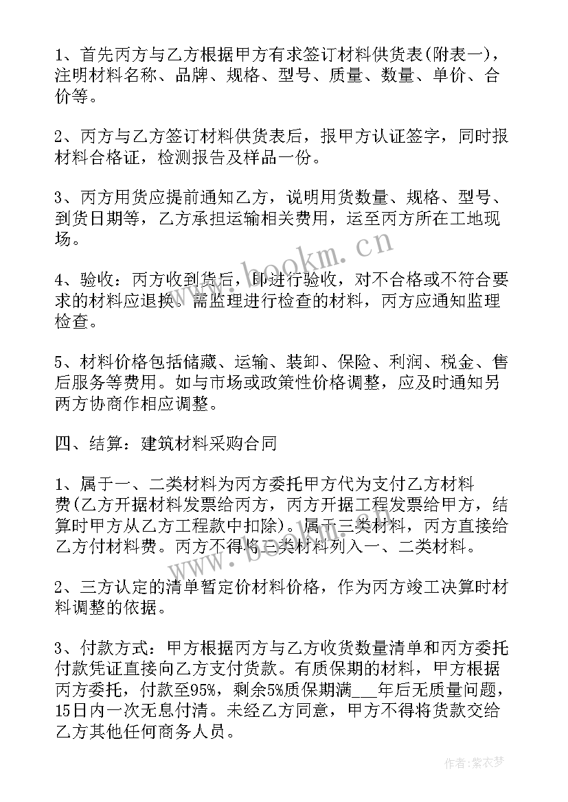 最新建筑工地材料采购合同(模板5篇)